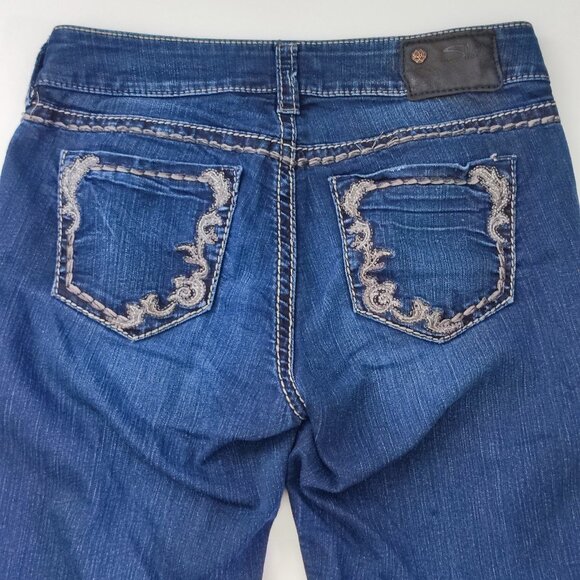 Silver Jeans Suki low-rise flare denim blue women's size W28 / L32 - Picture 4 of 14